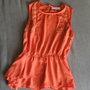 Umgee Orange Sleeveless Blouse